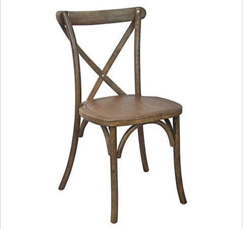 Cross back wood chair