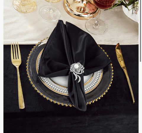 Black Silk Napkins