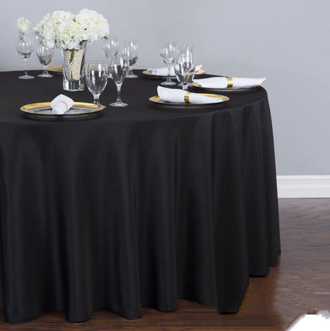 Black round poly table cloth