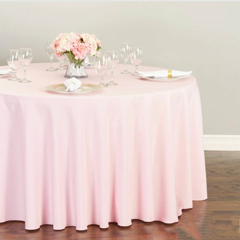 Pink Round poly table cloth