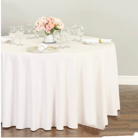 Ivory Round poly table cloth