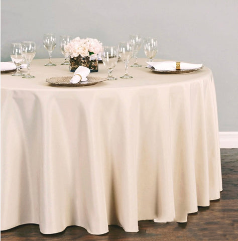 Tan Round poly table cloth