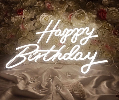 Happy Birthday neon sign