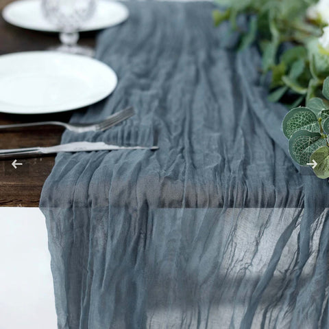 Dusty Blue cheese cloth table Runner